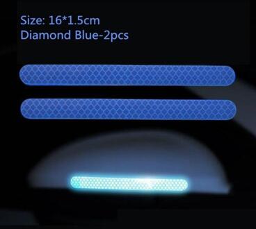 Auto Stickers 2 Stuks Auto Reflector Achteruitkijkspiegel Reflecterende Sticker Vrachtwagen Voertuig Strip Tape Reflecterende Strips Accessoires Blauw