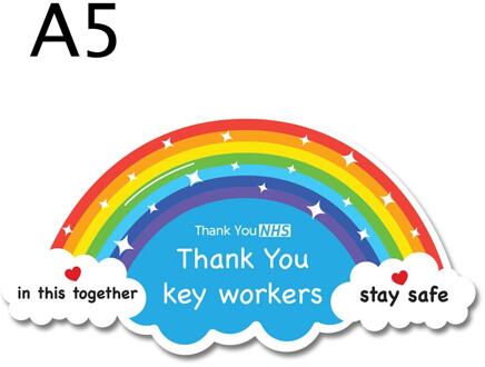 Auto Stickers Dank U Nhs Sticker Regenboog Waterdichte Vinyl Borden Venster Auto Taxi Van Winkel Sticker Auto Regenboog Sticker Auto decor Rood