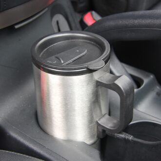 Auto Stijl 450Ml 12V Auto Verwarming Cup Roestvrijstalen Coffe Thee Boiler Sigarettenaansteker Adapter Voor auto T16368