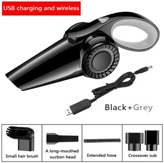 Auto Stofzuiger Draadloze Nat En Droog Dual Gebruik 4500Pa Sterke Zuigkracht 120W High Power Draagbare Handheld Led licht draadloze zwart grijs