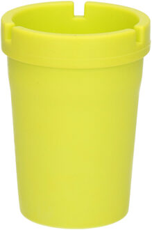 Auto/strand/tuin asbak met deksel - kunststof - groen - 11 x 8 cm