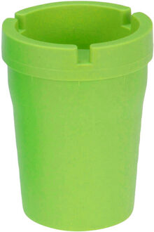 Auto/strand/tuin asbak met deksel - kunststof - groen - 11 x 8 cm