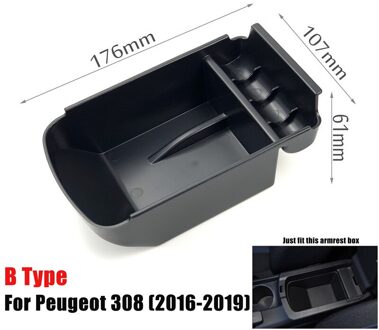Auto Styling Accessoires Gemodificeerde Centrale Armsteun Opbergdoos Tray Handschoenenkastje Pallet Voor Peugeot 308 408 3008 4008 5008 DS7 For 308 2016-20