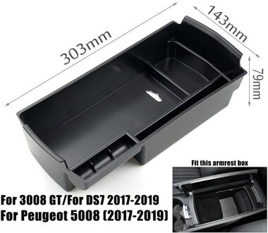 Auto Styling Accessoires Gemodificeerde Centrale Armsteun Opbergdoos Tray Handschoenenkastje Pallet Voor Peugeot 308 408 3008 4008 5008 DS7 For 5008 3008GT DS7