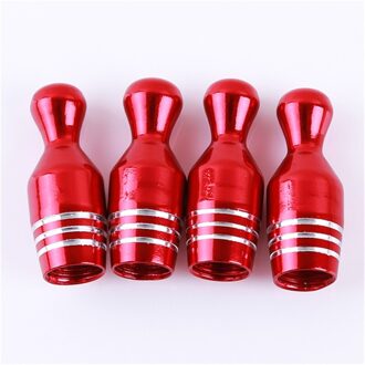 Auto Styling Accessoires Theftproof Aluminium Auto Wiel Banden Kleppen Tyre Stem Air Caps Airtight Cove 4 Stks/set rood