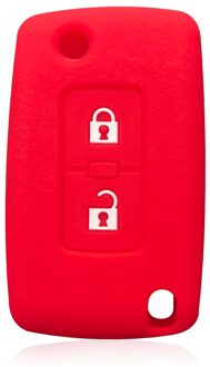 Auto-Styling Afstandsbediening Autosleutelzakje Silicone Case Cover Protector Voor Mitsubishi Outlander Lancer Pajero 4 Sleutelhouder Shell Rood