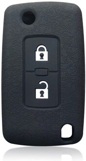 Auto-Styling Afstandsbediening Autosleutelzakje Silicone Case Cover Protector Voor Mitsubishi Outlander Lancer Pajero 4 Sleutelhouder Shell zwart