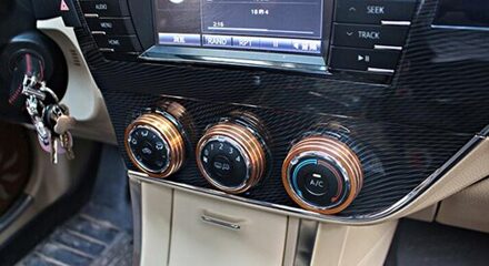 Auto styling auto airconditioner richter versieringen cover 3 stks/set voor toyota corolla E170 oranje