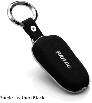 Auto Styling Auto Suede Leer Key Cover Wallet Case Shell Ketting 3 Knoppen Sleutel Houder Protector Accessoires Voor Tesla Model X Option 1