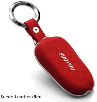 Auto Styling Auto Suede Leer Key Cover Wallet Case Shell Ketting 3 Knoppen Sleutel Houder Protector Accessoires Voor Tesla Model X Option 3