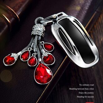 Auto Styling Auto Suede Leer Key Cover Wallet Case Shell Ketting 3 Knoppen Sleutel Houder Protector Accessoires Voor Tesla Model X Option 4