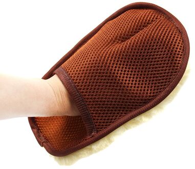 Auto Styling Cleaner Wol Zachte Handschoen Schoonmaakhandschoen Auto Motorfiets Penselenbakje Car Care Producten Tool Borstels Bruin