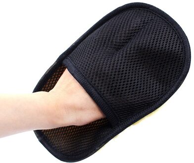 Auto Styling Cleaner Wol Zachte Handschoen Schoonmaakhandschoen Auto Motorfiets Penselenbakje Car Care Producten Tool Borstels zwart