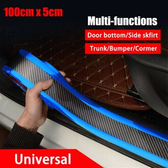 Auto Styling Instaplijsten Protector Carbon Fiber Moulding Strip Trim Voorbumper 5Cm * 1M Zilver Blauw Rood auto Sticker Rubber Strip