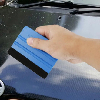 Auto Styling Vinyl Carbon Fiber Window Ice Remover Cleaning Wash Car Scraper With Felt Squeegee Tool Film Wrapping Accessories