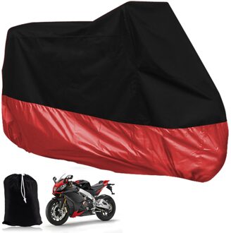 Auto Tarp Cover Moto Motorhoes Scooter Bike Atv 245Cm Maat Xl Zwart Rood Bescherming