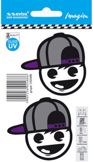 Auto Tattoo Sticker Boy in baseball cap 2pcs - 6,4x6,1cm AV102488