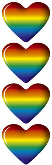 Auto Tattoo Sticker Heart 3D rainbow - 2,8x2,3cm AV105092