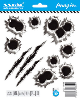 Auto Tattoo Sticker Shotgun traces+monster - 14,7x14x7cm AV106360