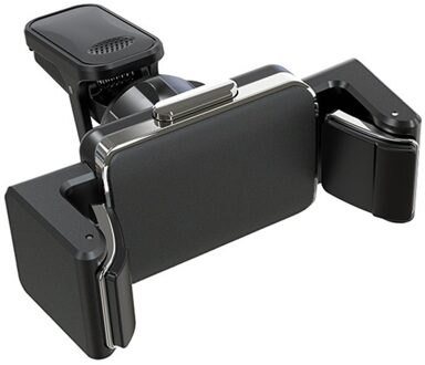 Auto Telefoon Houder Auto Smart Houder Automatische Lock Met Ventilatie Propeller 360 Graden Rotatie Voor 4-6.5 Inch Telefoons zilver