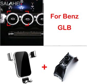 Auto Telefoon Houder Voor Mercedes Benz Glb Air Vent Snap Type Zwaartekracht Gps Auto Telefoon Beugel Stand auto Interieur Accessoires zilver