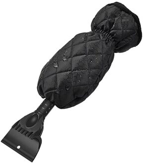 Auto Telescopische Ijskrabber Venster Duurzaam Warm Handschoenen Schraper Sneeuw Ijs Schop Removal Voor Winter Sneeuw Ijs Ontdooien zwart