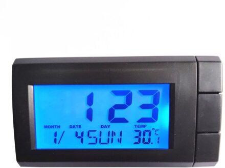 Auto Thermometer Met Achtergrondverlichting Functie Digitale Klok Auto Indoor Temperatuur