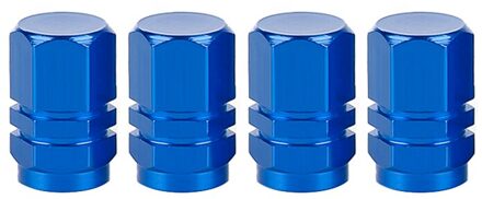 Auto Tire Ventieldopjes Aluminium Tire Velgen Stem Air Ventieldopjes Tyre Cover Voor Auto Vrachtwagen Band Schroef stofkap Luchtdicht Blauw