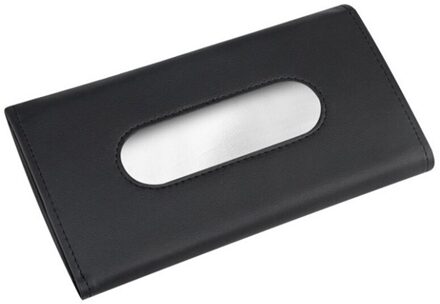 Auto Tissue Case Houder Opknoping Papieren Handdoek Doos Clip Pu Lederen Auto Zonneklep Tissue Houder Zwarte Auto Servet Papier container