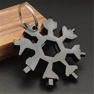 Auto Toolbox Auto Sleutelhanger Tool Snowflake Multi Tool Pocket Sleutelhanger Spanner Inbussleutel Multifunctionele Multipurpose Kamp Overleven S-3-55 - 1stk