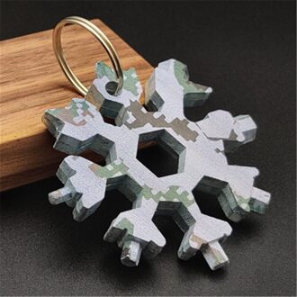 Auto Toolbox Auto Sleutelhanger Tool Snowflake Multi Tool Pocket Sleutelhanger Spanner Inbussleutel Multifunctionele Multipurpose Kamp Overleven S-3-59 - 1stk