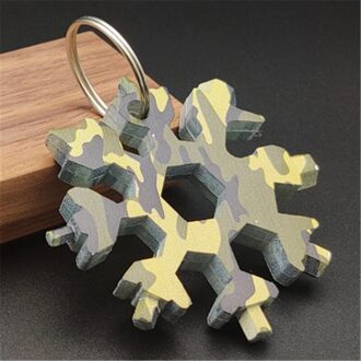 Auto Toolbox Auto Sleutelhanger Tool Snowflake Multi Tool Pocket Sleutelhanger Spanner Inbussleutel Multifunctionele Multipurpose Kamp Overleven S-3-60 - 1stk