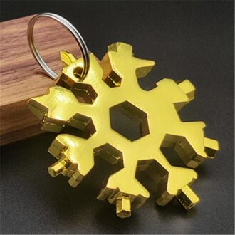 Auto Toolbox Auto Sleutelhanger Tool Snowflake Multi Tool Pocket Sleutelhanger Spanner Inbussleutel Multifunctionele Multipurpose Kamp Overleven S-3-61 - 1stk