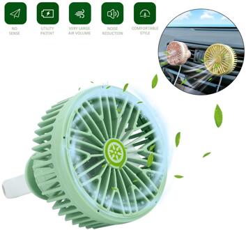 Auto Uitlaat Fan 360 Graden Draaibare Car Air Vent Ventilator Auto Accessoires Swing Fan Auto Interieur Accessoires Auto Achterbank fan groen