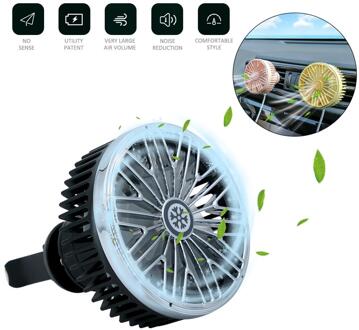 Auto Uitlaat Fan 360 Graden Draaibare Car Air Vent Ventilator Auto Accessoires Swing Fan Auto Interieur Accessoires Auto Achterbank fan zwart
