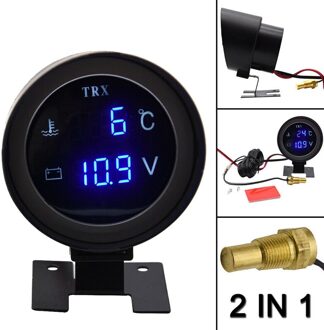 Auto Universele Led Digitale Water Temperatuur Meter Voltmeter Brandstofmeter
