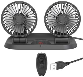 Auto Usb Dual-Head Fan, Grote Vrachtwagen Schudden Hoofd Elektrische Ventilator 12v24v Auto Ventilator Voor Desktop Huishouden
