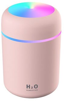 Auto Usb Luchtbevochtiger 300Ml Kleur Cup Ultrasone Aroma Diffuser Spuit Met 7 Kleur Led Licht Mini Office Air purifier Bruin