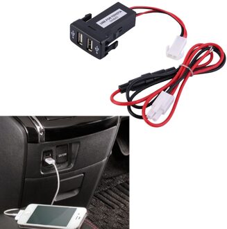 Auto Usb-poort Lader Voor Toyota Dual Usb Socket Charger Adapter Duurzaam 5V 2.1A 1A Automobiel Opladen Apparaat