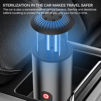 Auto Uvc Lamp Mini Desinfectie Lamp Negatieve Ionen Ozon Desinfectie Lamp Draagbare Uv Kiemdodende Lamp grijs