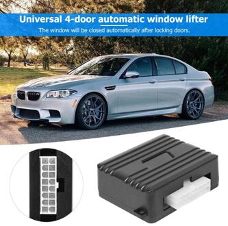 Auto Veiligheid Vermogen Window Roll Up Dichter Module Auto Alarm Protector Universal voor 4 Deuren Geschikt voor De Meeste Voertuigen zwart