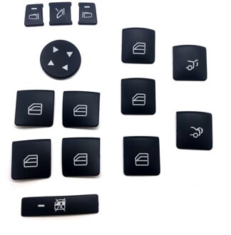 Auto Vensterglas Lift Knop Sticker Deurslot Unlock Knop Cover Sticker Voor Mercedes Benz A B C E Gla cla Glk Gl Ml Gle Klasse 14 stk