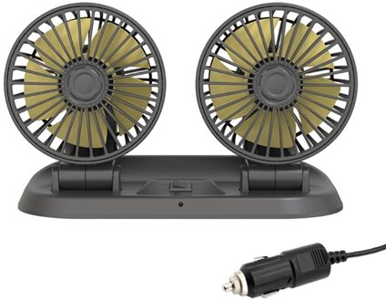 Auto Ventilator 360 Graden Draaibaar 3 Speed Dual Hoofd Auto Auto Koeling Air Circulatiepomp Fan Voor Van Suv Rv Boot auto Voertuigen 12V dubbele