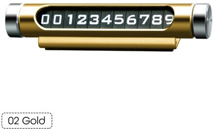 Auto Verborgen Lichtgevende Parking Nummerplaat Duurzaam Portable Handig Telefoon 3D Mobiele Card Auto Roterende Platen #291741 Goud