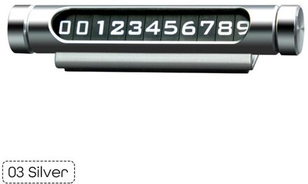 Auto Verborgen Lichtgevende Parking Nummerplaat Duurzaam Portable Handig Telefoon 3D Mobiele Card Auto Roterende Platen #291741 Zilver