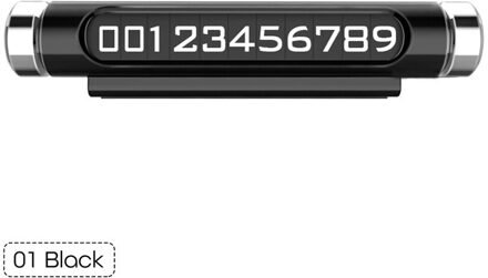 Auto Verborgen Lichtgevende Parking Nummerplaat Duurzaam Portable Handig Telefoon 3D Mobiele Card Auto Roterende Platen #291741 zwart