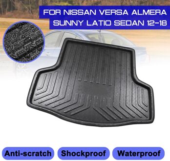 Auto Vloermat Tapijt Kofferbak Anti-Modder Cover Voor Nissan Versa Almera Zonnige Latio Sedan