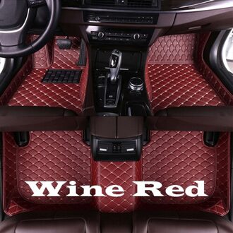 Auto Vloermatten Voor Lexus Es Serie 240 350 2006 Custom Auto Voet Pads Auto Tapijt cover wijn rood
