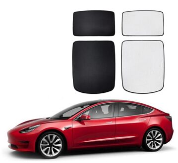 Auto Voor Achter Volledige Zonnedak Zonnescherm Uv Stralen Bescherming Venster Schaduw Met Isolatie Film Voor Tesla Model 3