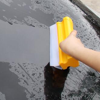 Auto Voorruit Water Wisser Ijskrabber Siliconen Dubbele Rij Venster Schraper Schoonmaak Tool